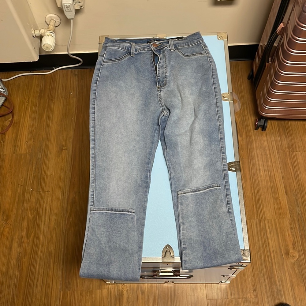 Luxe High Waist Light/Medium Wash Skinny Jeans/Size 15